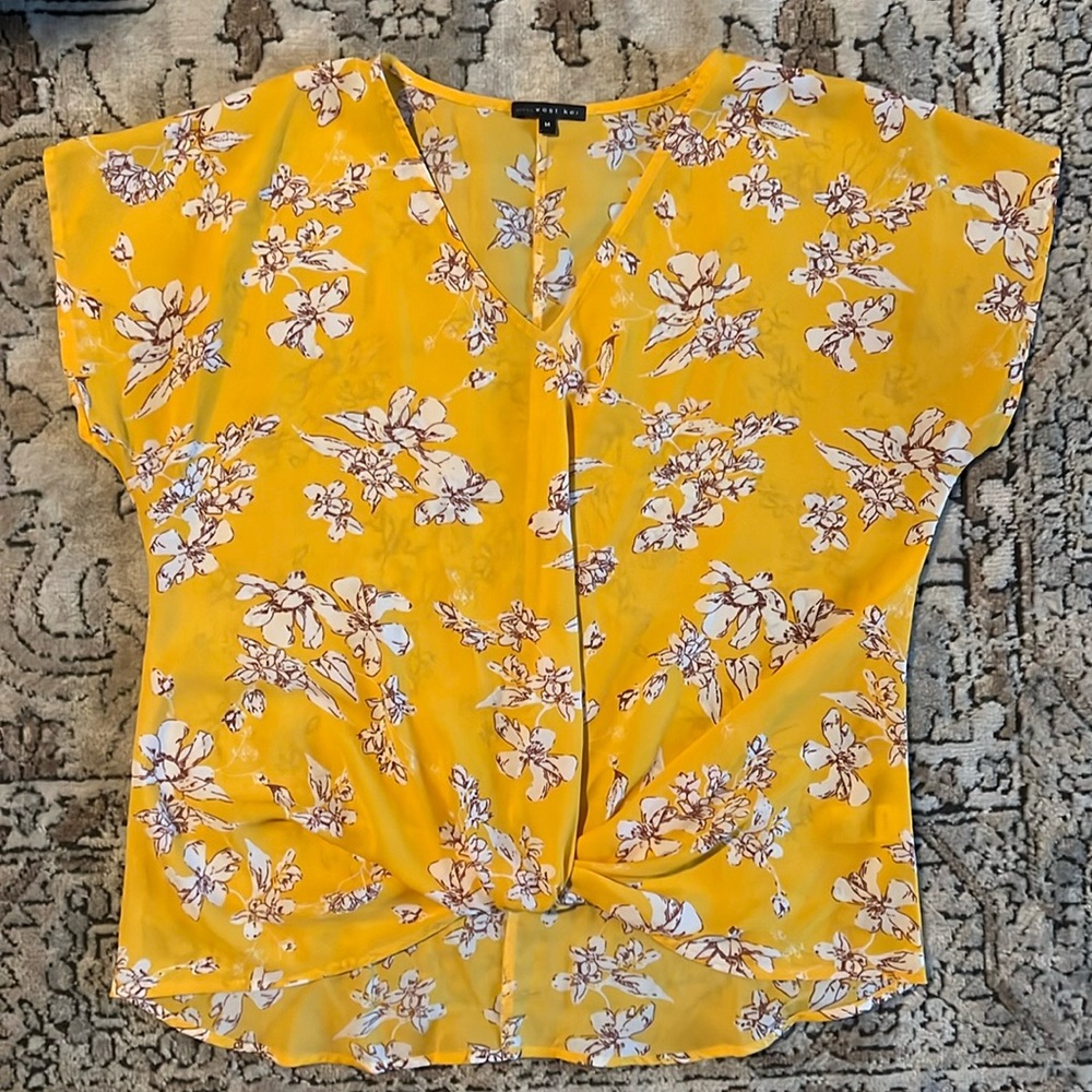 West Kei Allura Knot Detail Blouse in marigold size Medium